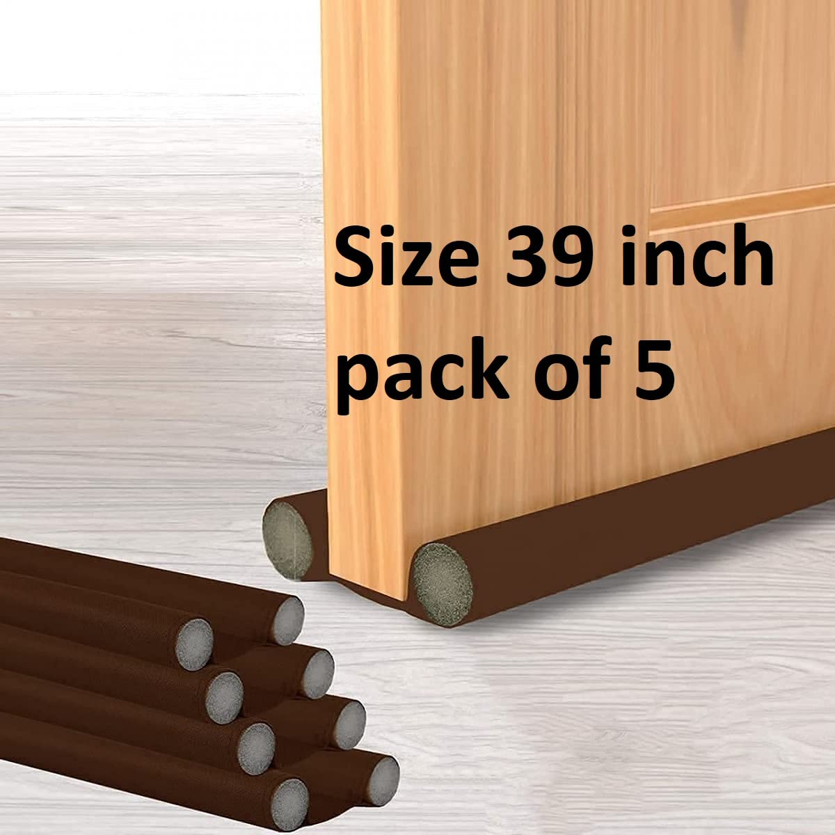 LEEZEN Multipurpose Door Seal Draught/Draft Guard/Gap Sealer Bottom Sealing Strip for Insects, Dust/Water Proof Guard for Energy Saving, Noise Cancellation and Cooling (39 INCH, PACK of 5)