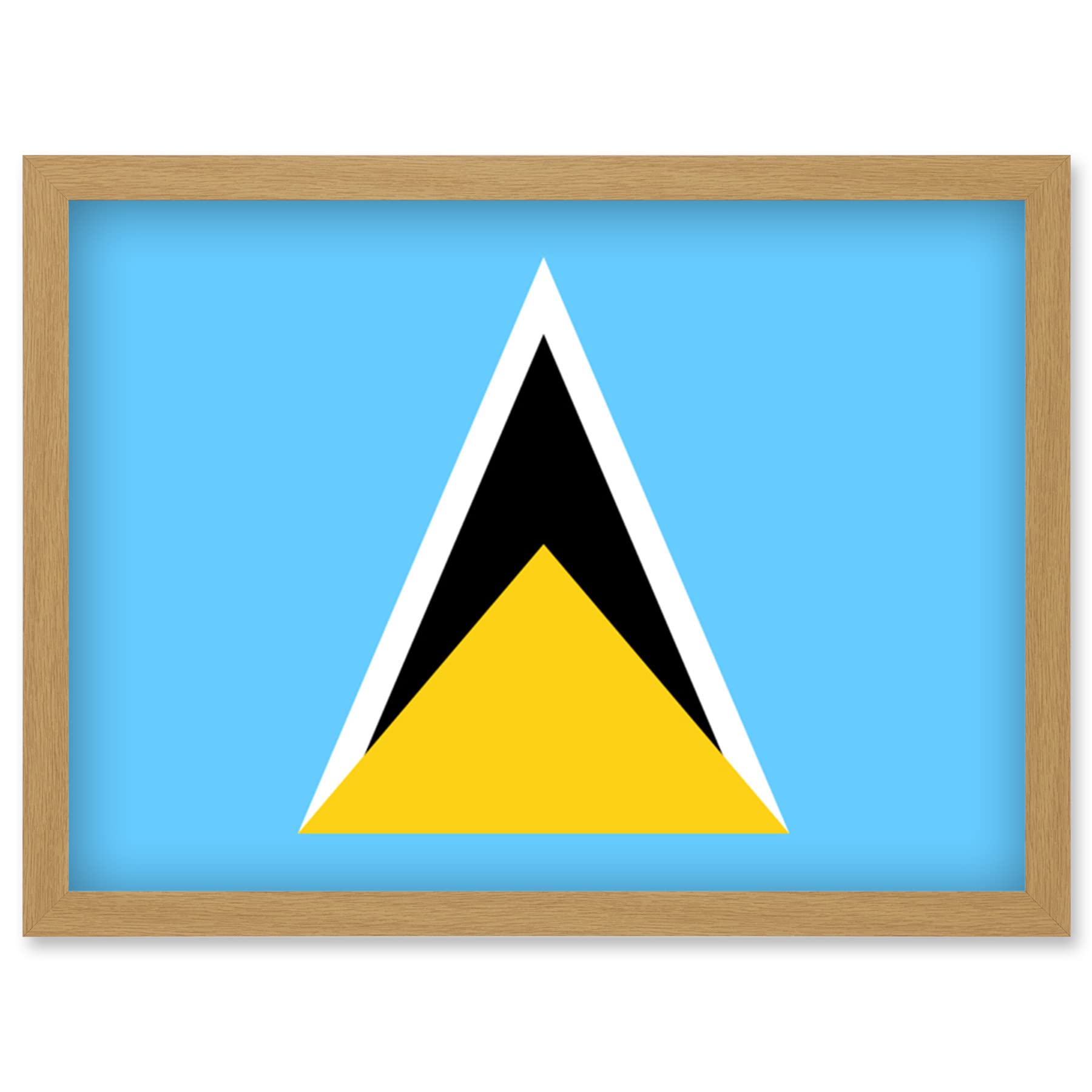 Artery8 Saint Lucia National Flag Patriotic Vexillology World Flags Country Region Poster Artwork Framed Wall Art Print A4