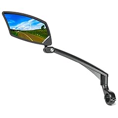 Handlebar Bike Mirror, Scratch Resistant Glass Lens, Ajustable and Rotatable Safe Rearview Bicycle Mirror