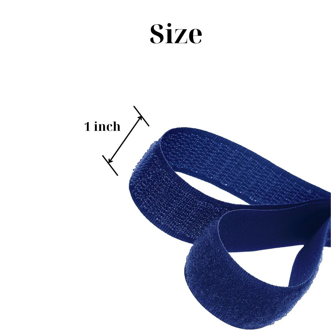 1 Inch Navy Hook and Loop Tape 27 Yards Sew on Non-Adhesive Nylon Heavy Duty Strips Fabric Roll Fastener Set Ideal for Military Form Bags Clothes Shoes Backpacks Home Office School Craft DIY