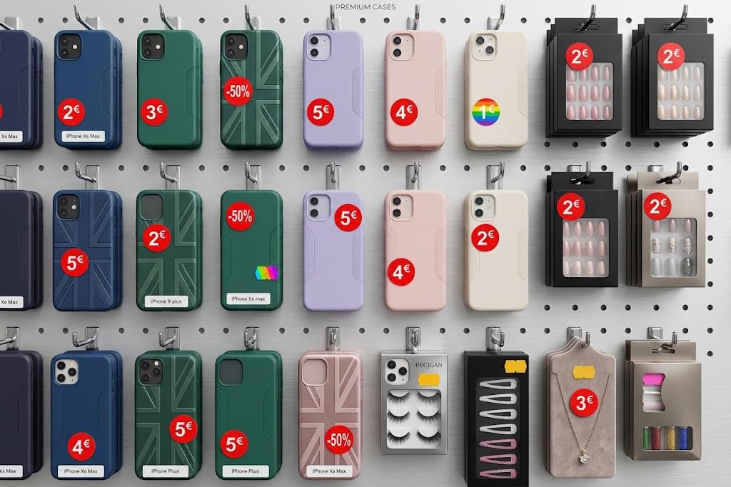 Pack de 5 rouleaux d'étiquettes -30% de réduction sur les produits promotionnels | 2 500 autocollants de réduction, rouge vif, autocollants ronds pour étiqueter les offres, Ø 35 mm (-30%)