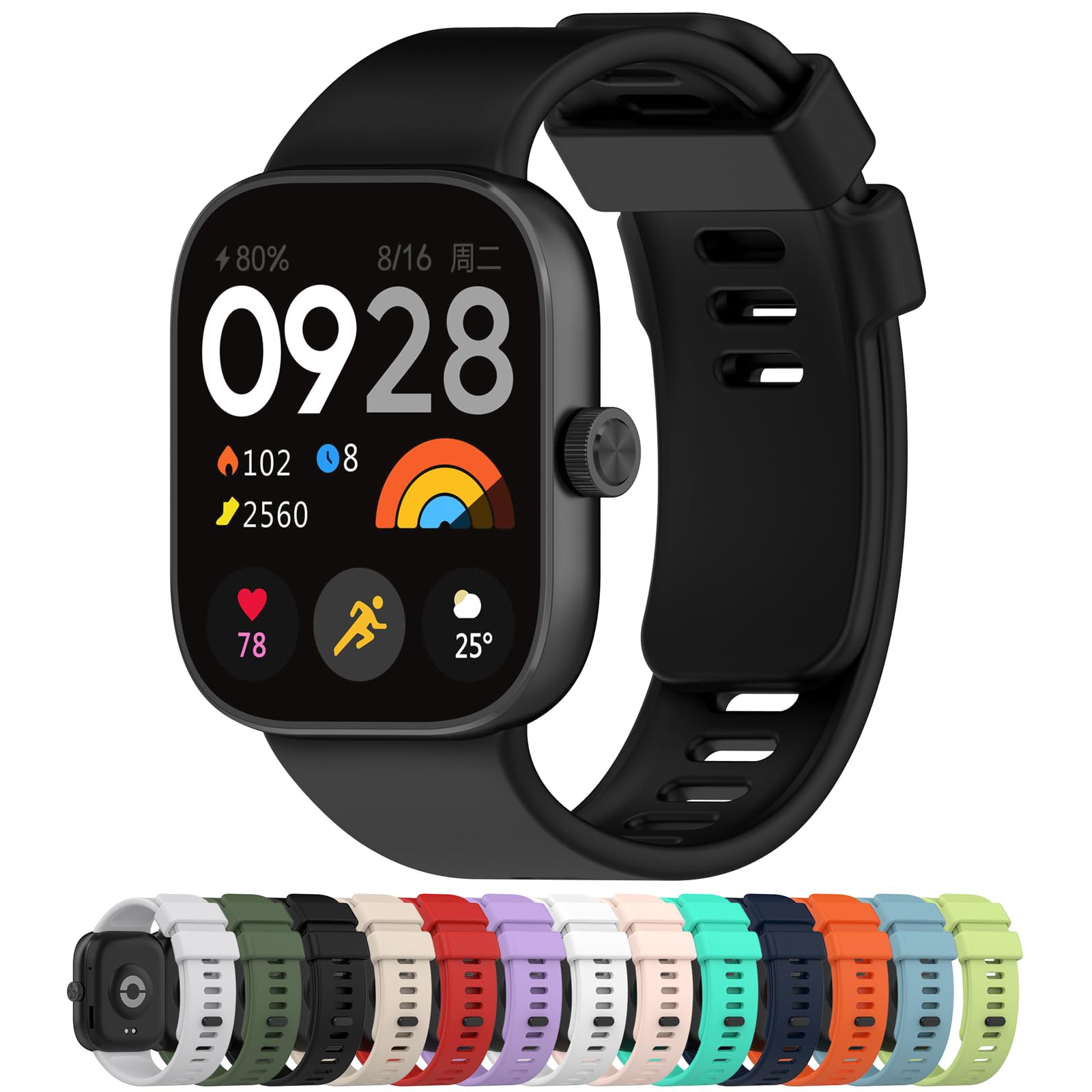 MOTONG Compatible with Redmi Watch 4 Replacement Band - Silicone Replacement Wrist Watch Band Strap Compatible with Redmi Watch 4 / Xiao mi Band 8 Pro