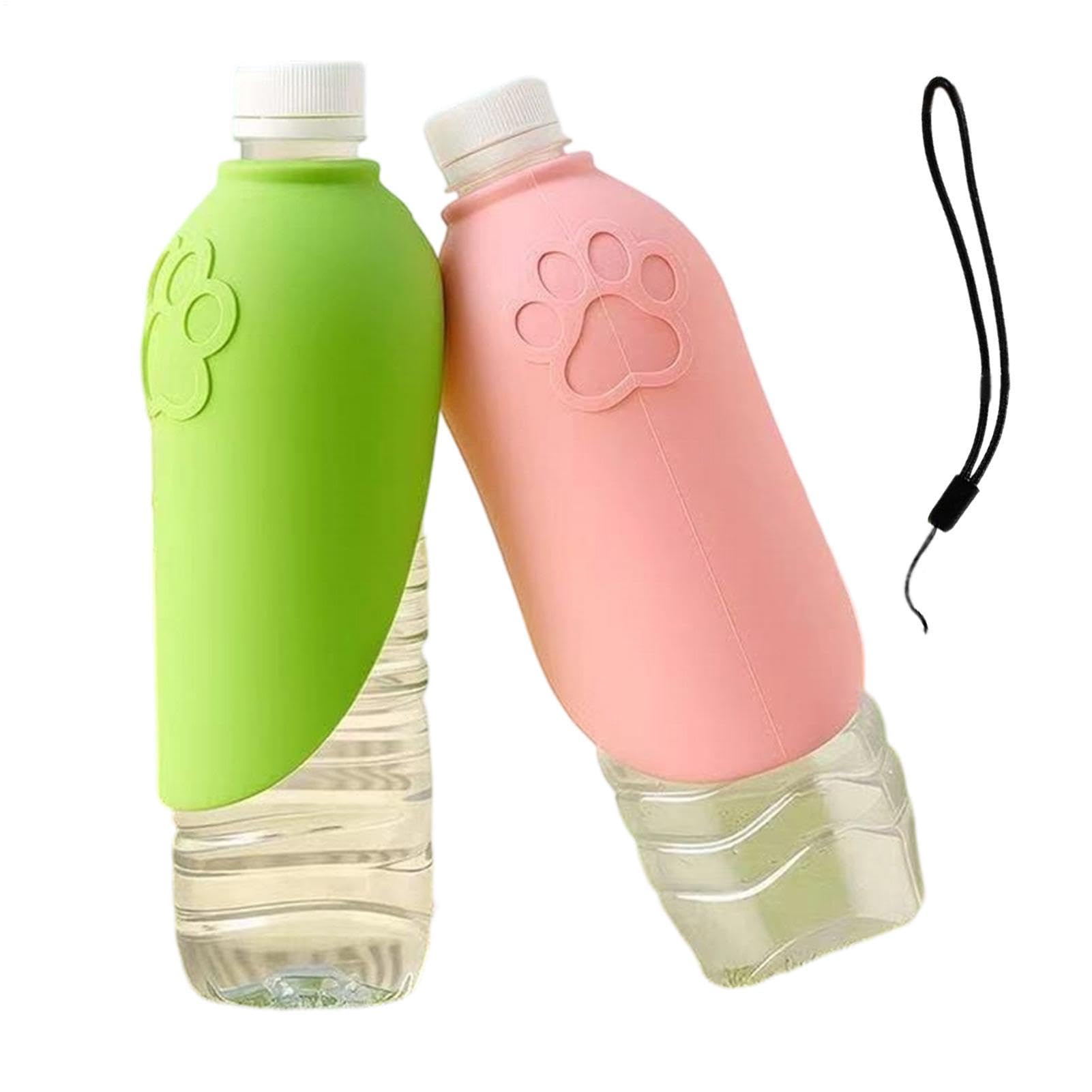 Portable Dog Water Bottle 2 Pack – Travel Pet Hydration Cup | Silicone Leakproof Drinking Bottle For Dogs Outdoor Walks Hiking Lightweight Water Feeder Bowl Dispenser
