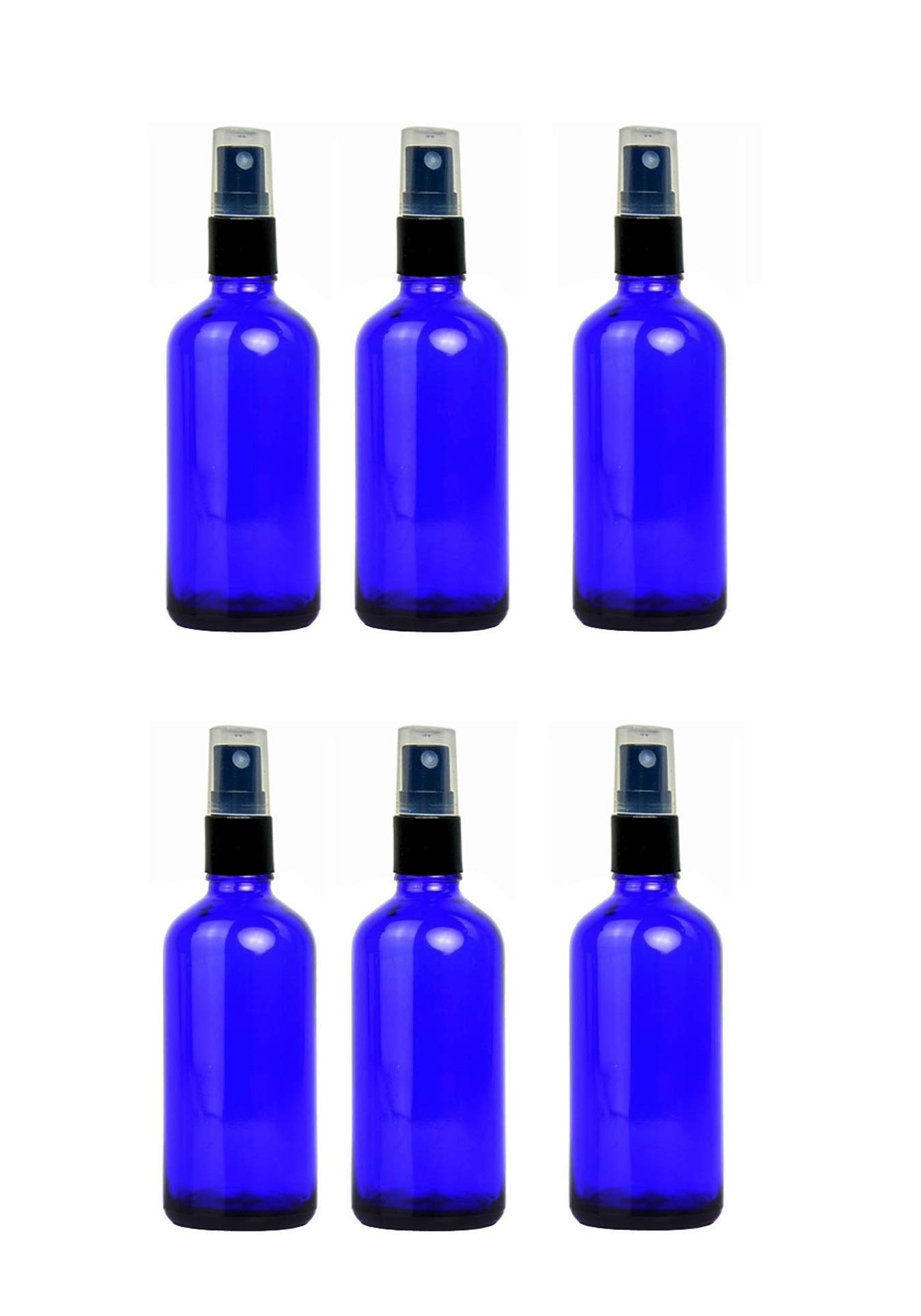 JARBAZAAR [ SET OF 6 PCS] 100 ML COBALT BLUE GLASS MIST BOTTLE with Spray Pump for Multi use for DIY Perfume, Essential Oils, Blends, Aromatic Water, Beauty Products 100% LEAK PROOF-image-49