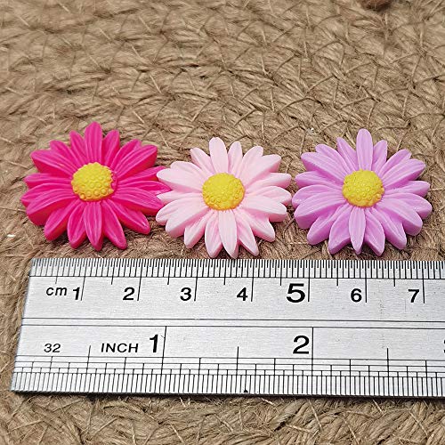 Abalorios de resina con diseño de margaritas de acabado preciso para joyería textil 3