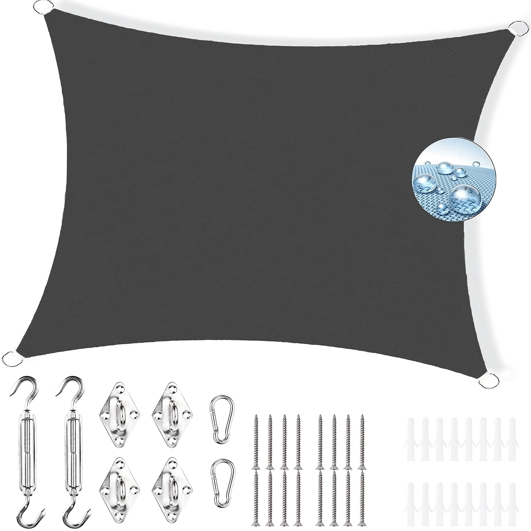 Pare-soleil gris foncé 2x3m : protection anti-UV à 95% pour votre jardin