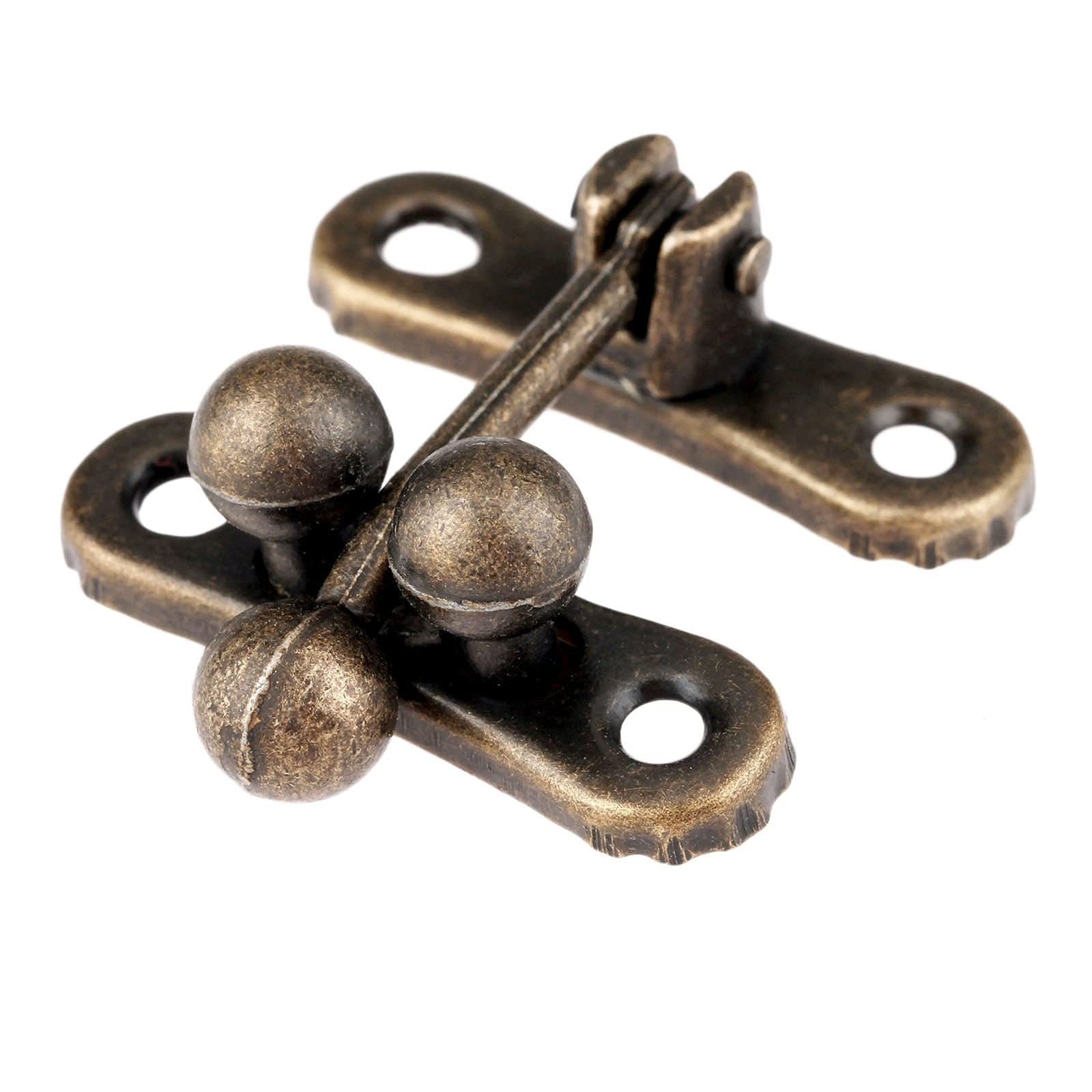 NVSFZGIYG Antique Bronze Box Hasps Lock Catch Latches for Jewelry Suitcase Buckle Clasp Vintage Hardware with Screw