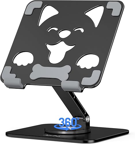 Soporte para tableta para iPad con base giratoria de 360 - Soporte ajustable de aluminio para tablet para escritorio, lindo soporte de diseño de