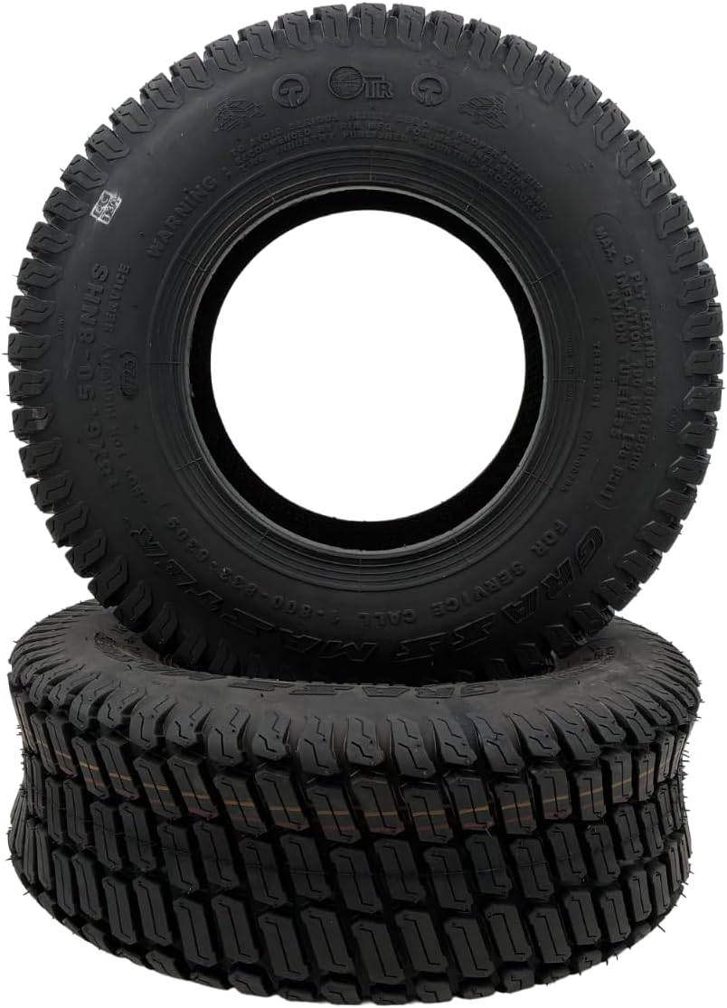 Set of 2-18x6.50-8 4 Ply Lawn Mower Tire