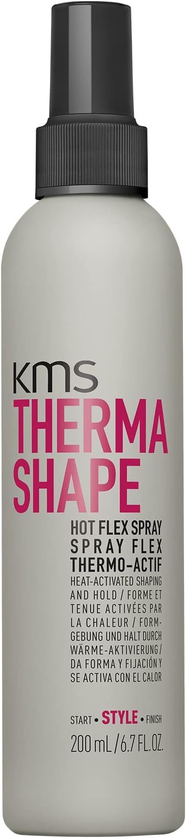 KMS ThermaShape Hot Flex Spray, For All Hair Types, Flexible Hold & Shape Memory, Heat Protection, Vegan & PETA Approved, 200ml