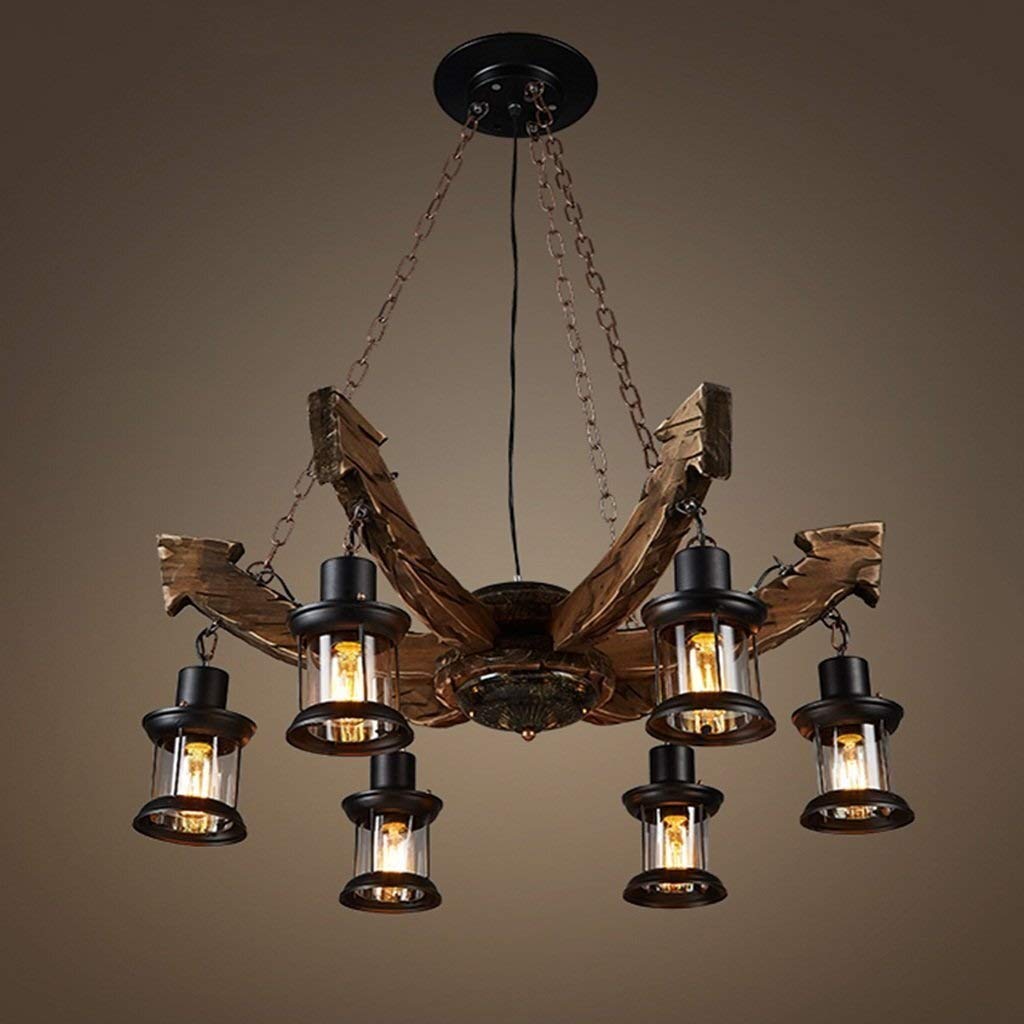 LYMSXAZOU Luxurious Chandelier Chandeliers,Wooden Lightvintage Light Anchor Industrial Winds Individuality Bar Restaurant Internet Café Ceiling Fixture，Household Good Made in China