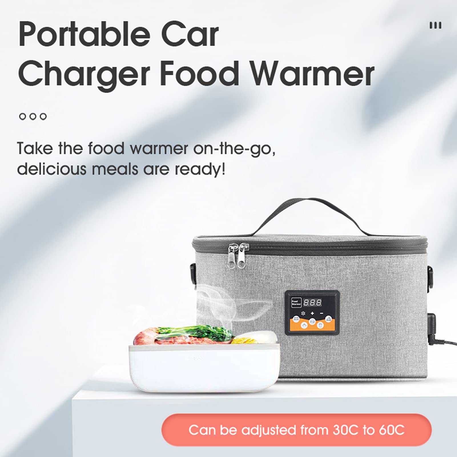 ZJchao Réfrigérateur de Voiture 8L, Alimentation 12V Portable avec Affichage Numérique de Température, Préréglage, Bobine en Silicone et Doublure en Aluminium
