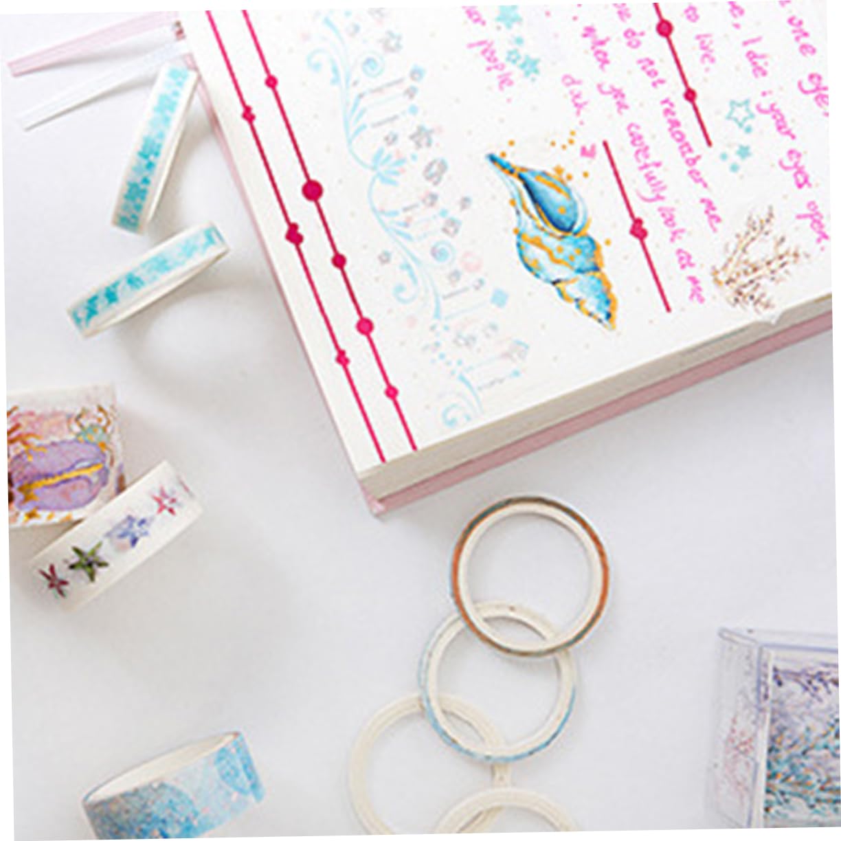 Lurrose 6stücke Cartoon Unterwasserwelt Klebeband Buntes Washi Tape Für Büro Schule Zufälliger Stil Kreatives Basteln Scrapbooking