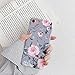 YeLoveHaw for iPhone SE 2020 Case, iPhone 8 Case, iPhone 7 Case for Girls, Flexible Soft Slim Fit, Floral and Purple Gray Leaves Pattern Cute Phone Case for iPhone8 / iPhone7 / iPhoneSE (Pink Flowers)