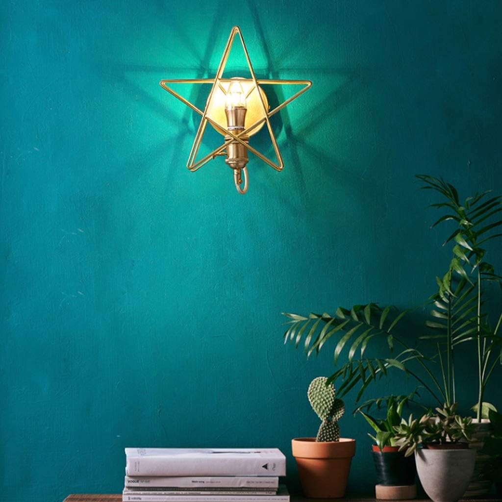 Golden Wall Lamp, Star Shape Living Room Bedroom Minimalist Aisle Balcony Creative Lamps