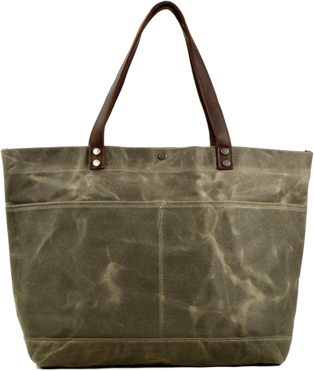 WUDON Waxed Canvas Travel Tote Bag - Extra Large Carryall Shoulder Bag for Women