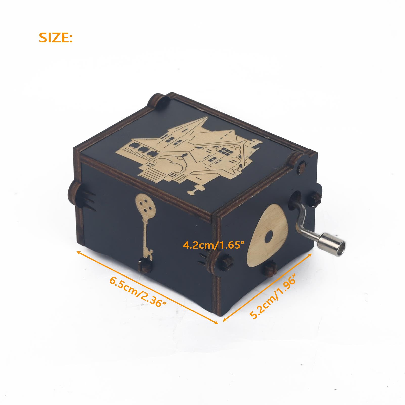 Coraline Music Box Small Wooden Hand Cranked Music Boxes Horrow Movie Wind Up