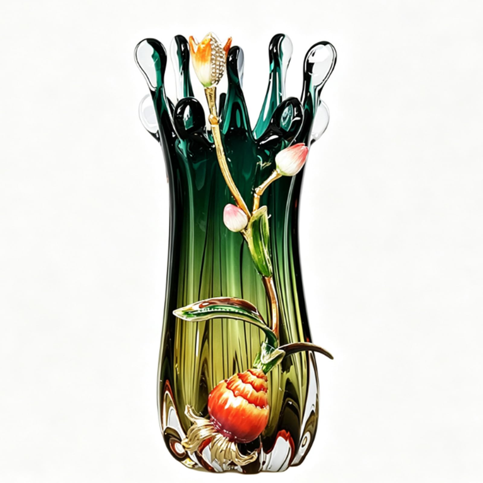 Hhhxkkuu Handmade Enamel Glass Vase Ornament Light Luxury Gradient Art
