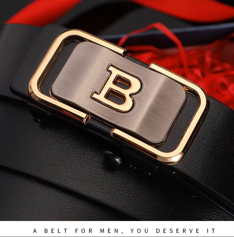 Image of NAPA HIDE Men's Auto Lock Vegan Leather Belt | Stylish Adjustable Buckle Belt for Formal & Casual Wear I Fits upto 40 Inches Waist size
