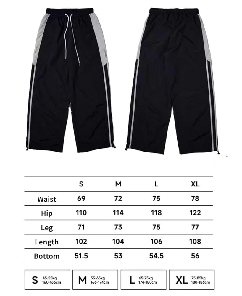 PUKUPE Stripes Track Pants Women Y2k Parachute Pants Mens