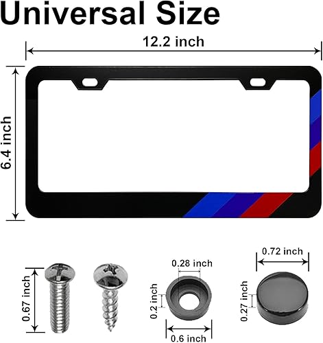 Miniatura 2 de Placa de matrícula para logotipo, soporte de placa de matrícula BMW de acero negro de alta calidad, compatible con todos los vehículos, accesorios