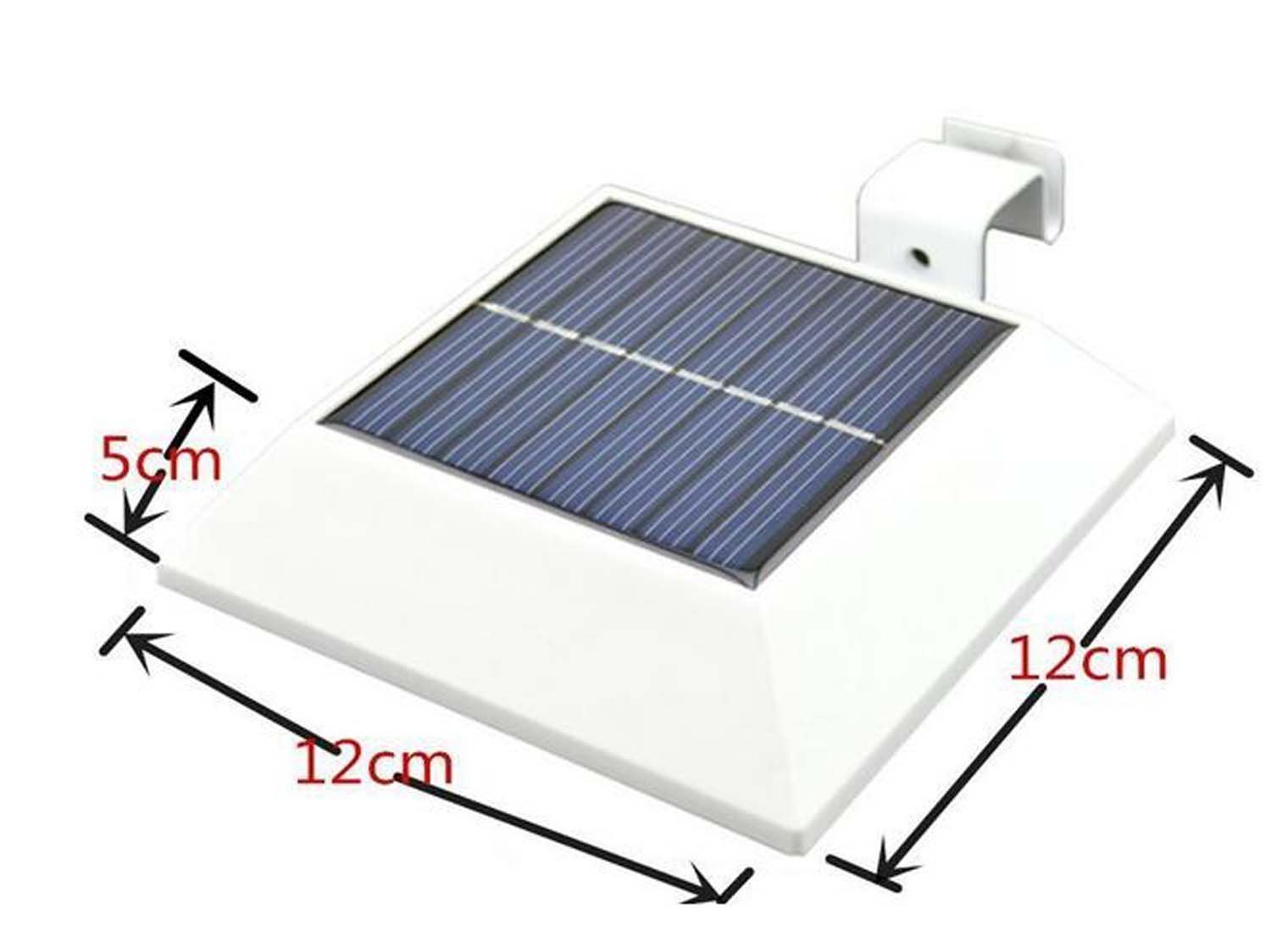 Luce Solare Per Grondaia,KINGCOO Impermeabile Luce Solare LED Esterno Sensore Di Movimento Luce Recinzione Lampada Da Parete Per Vialetto Giardino Patio Percorso (Bianco - Foto 10