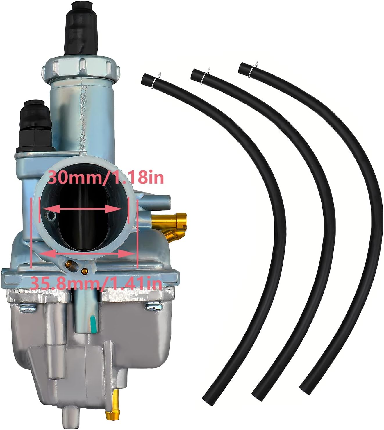 KLF220 Carburetor Fits for Kawasaki Bayou 250 KLF250A 2003-2011, Kawasaki Bayou 220 KLF220A 1988-2002 ATV,with air Filter and Fuel Gas Petcock Valve