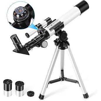 Telescope for Kids, Uverbon F40040 Astronomical Telescope with Finder Scope, Compass and Tripod Refractor Telescope for Kids 