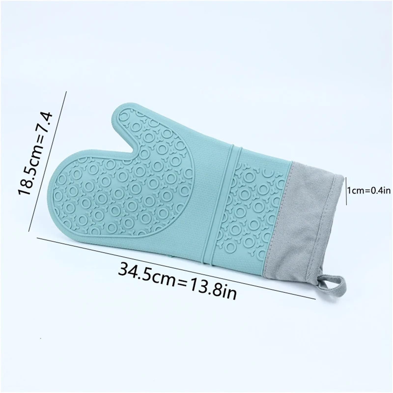 MRKU Gants de Cuisine en Silicone antidérapants et résistants à la Chaleur, Doublure Douce en Polyester, imperméables, Longs, Flexibles et épais.