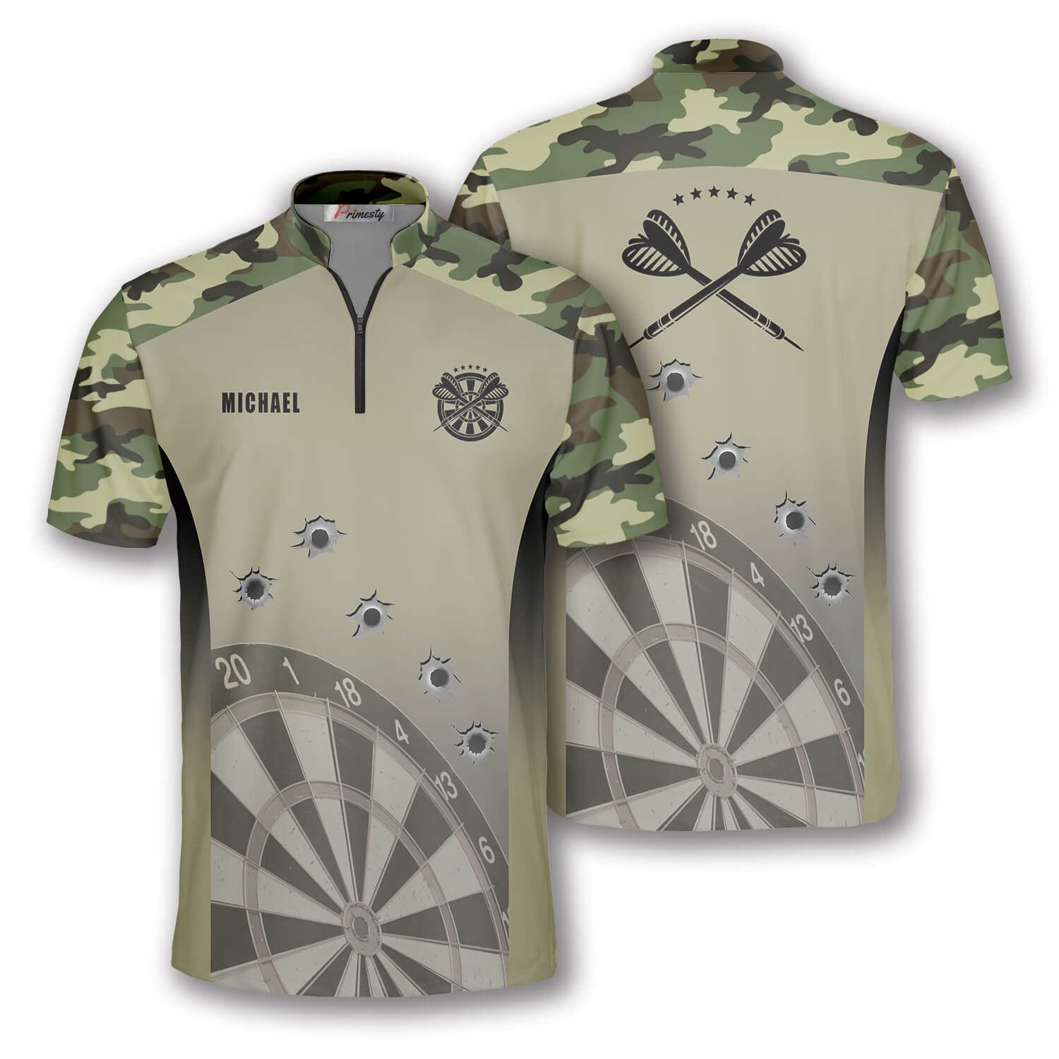 PRIMESTYPersonalized Dart Jerseys for Men- Dye-Sublimated Custom Team Jerseys- Sash Collar, Size S-5XL