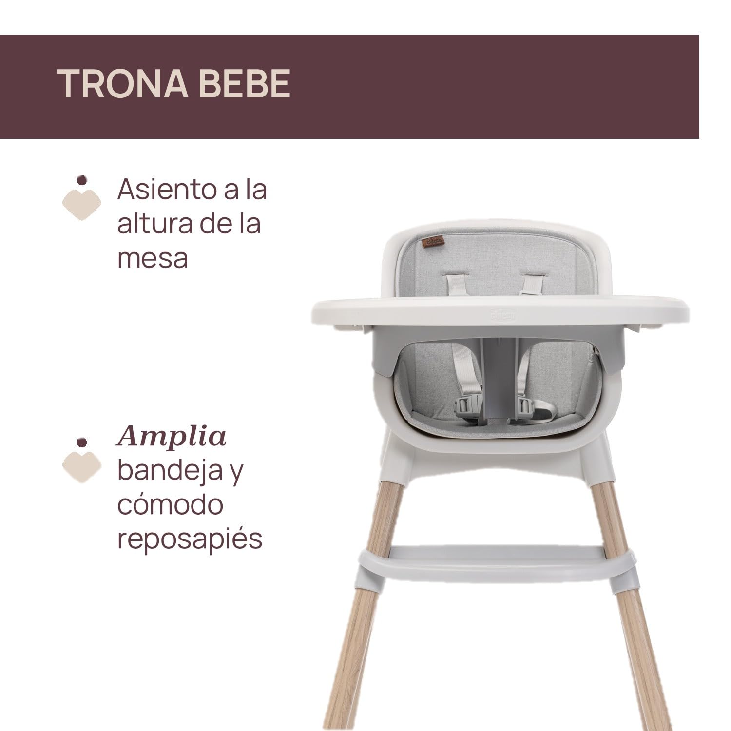 Chicco Zest Plus Trona evolutiva para niños de 6 meses a 40 kg, plegable y con asiento lavable, con acolchado incluido, cinturón de 5 puntos y bandeja extraíble, ligera y compacta