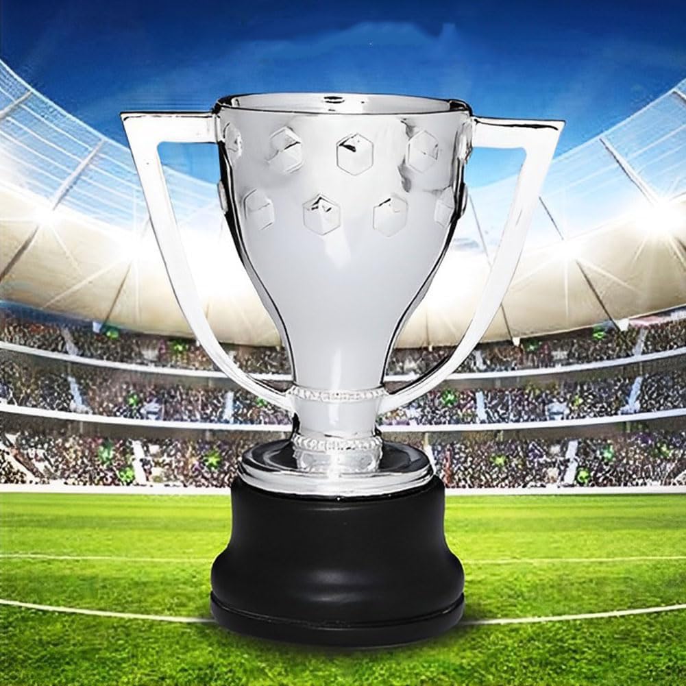 Trofeo De Plata De La Liga Española Trofeo del Campeonato De Fútbol ​​Copa del Rey Réplica De Resina Colección De Aficionados Decoración del Club Muebles para El Hogar,16 * 8 * 13.5cm