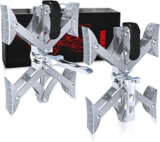 MAHLER GATES [USA Design X-Shaped Wheel Chock Stabilizer, 2 Set RV Stabilizers with Integrated Wrench and Anti-Theft Code Locked, 2" to 10" Wheel Chocks Scissor for Campers Travel Trailers Trucks