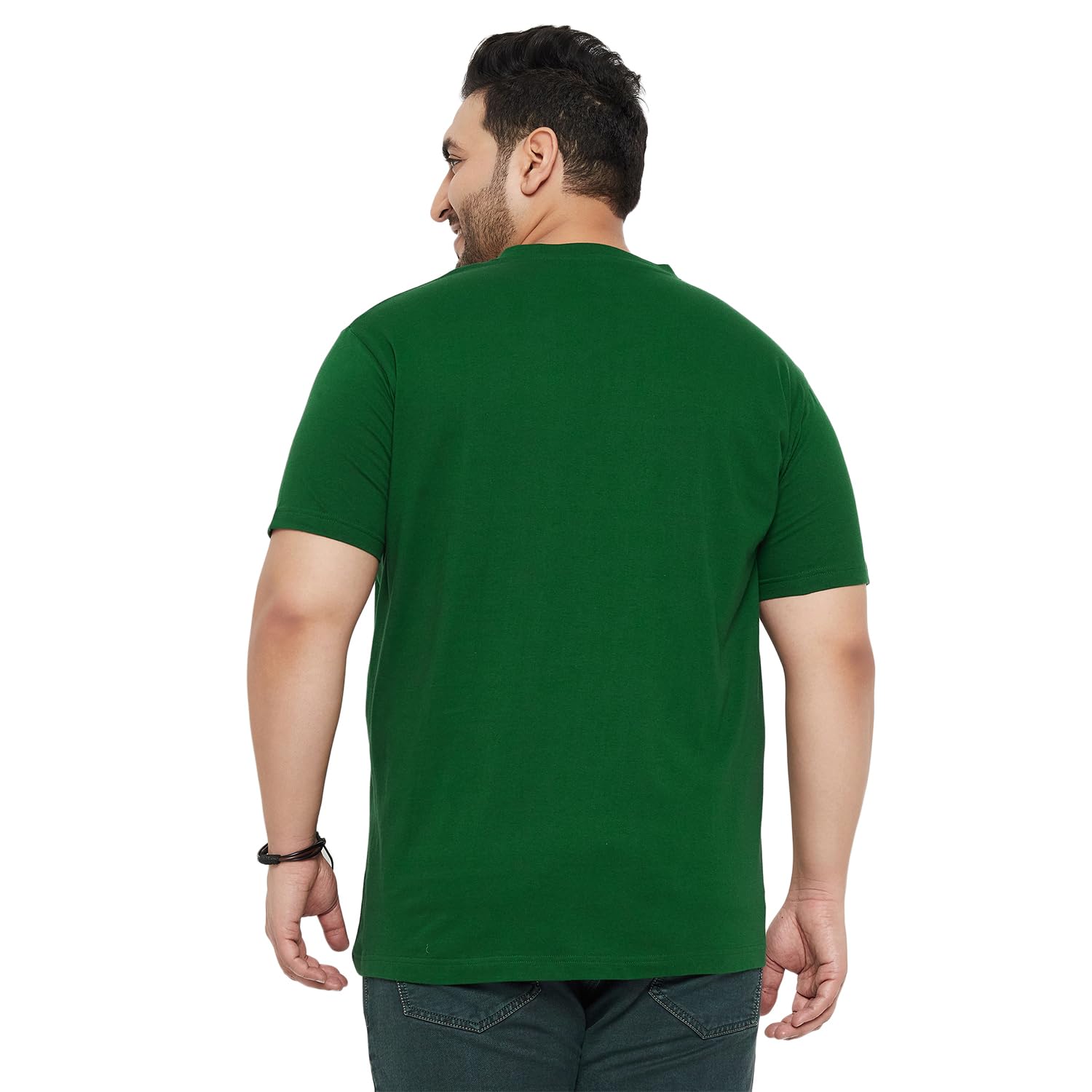Bigbanana Męska gładka koszulka z dekoltem w serek o regularnym kroju plus size