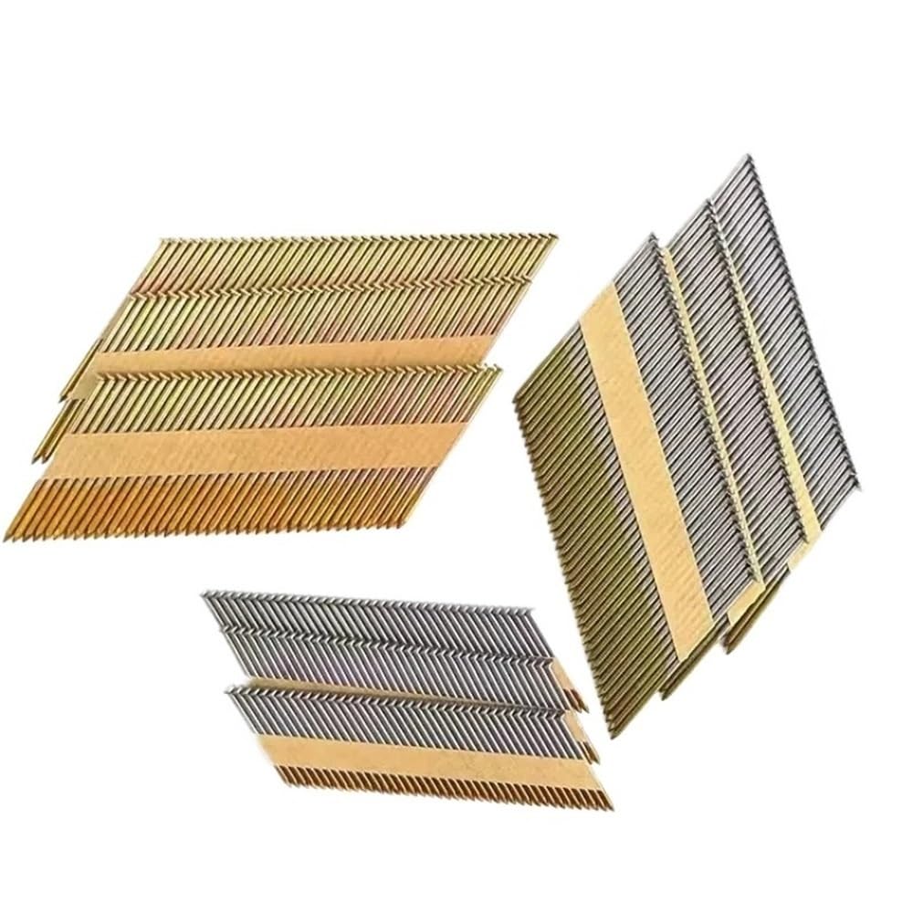 Clavos rectos for estructuras de madera, longitud 63-90 mm, galvanizados, con anillo/clavos lisos de 30 grados.(90mm)