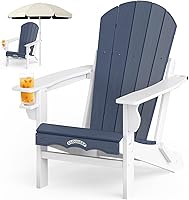 Vista 15 de Sillas plegables Adirondack, Silla Adirondack de plástico HDPE con mesa lateral, resistente a la intemperie, sin decoloración, para patio, hoguera