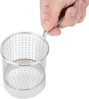 Mini Panier à Frites Rond, Individuels Plats de Service à Frites en Acier Inonxydable Mini Panier à Frites Français pour Friture Alimentaire Chips, Crevettes, Anneaux D'oignon - 8x9cm