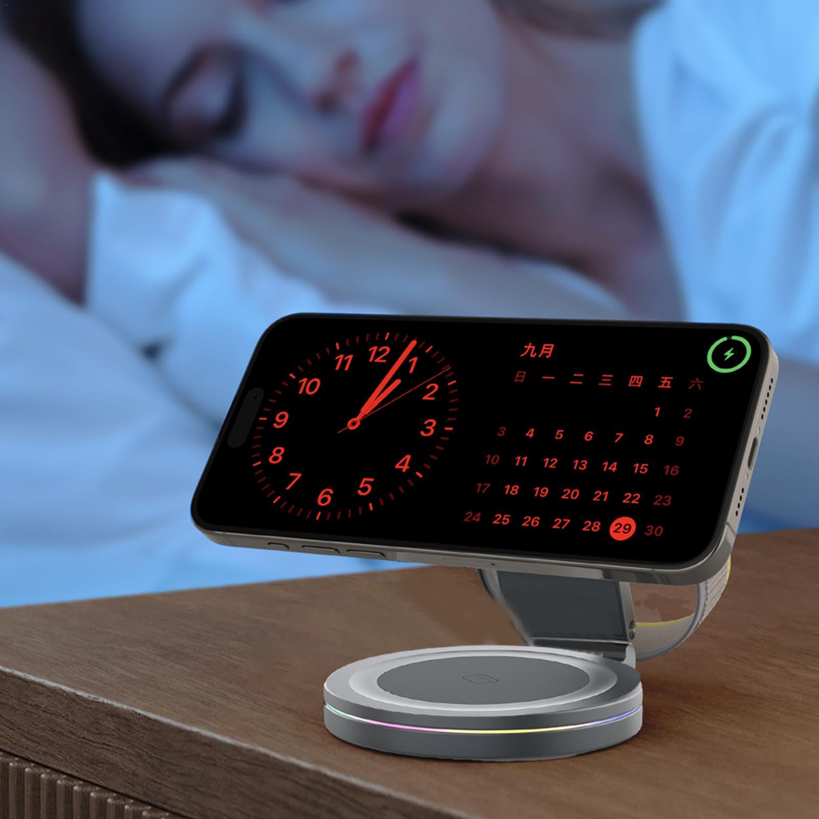Estación De Recarga Inalámbrica Carga Rápida Magnética | Soporte Carga Inalámbrica 360° Soporte Plegable Portátil para Móvil, Consola, Hogar, Viaje, Bolso, Escritorio, Mesita De