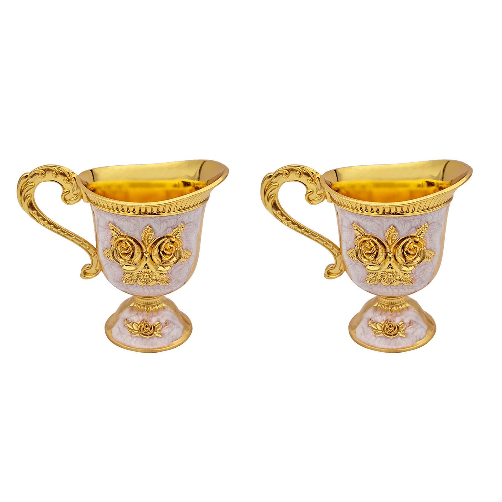 Buxuaaaa White Chalices With Ergonomic Grip: Perfect For Cocktails, & Gifts Handcrafted Metal Cup