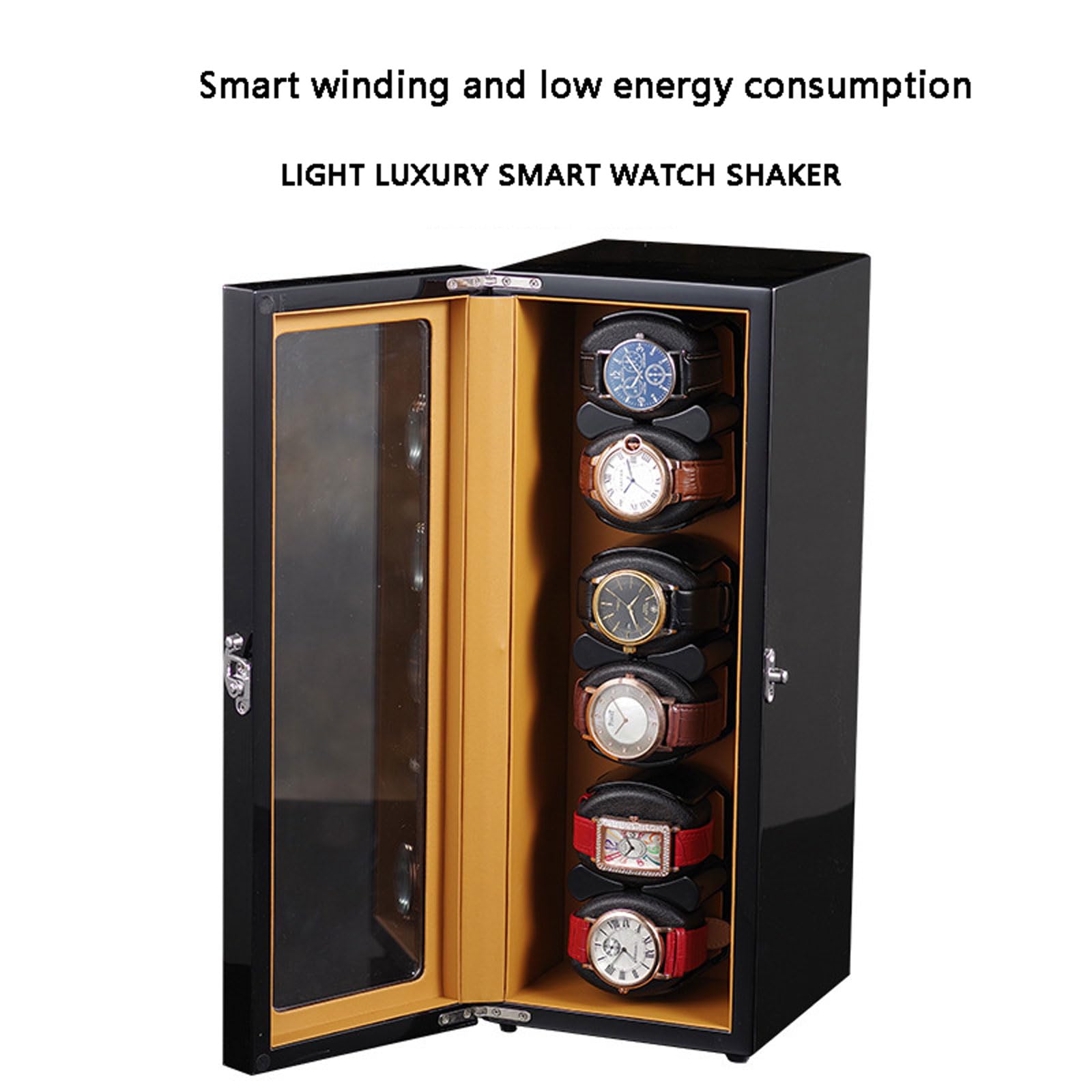 Automatic Watch Winder für 6 Uhren, Luxus -Uhr -Aufbewahrungsbox, Acrylfenster -Display -Hülle, Auto Watch Winder für Männer und Frauen, mit super ruhigem Motor LWX