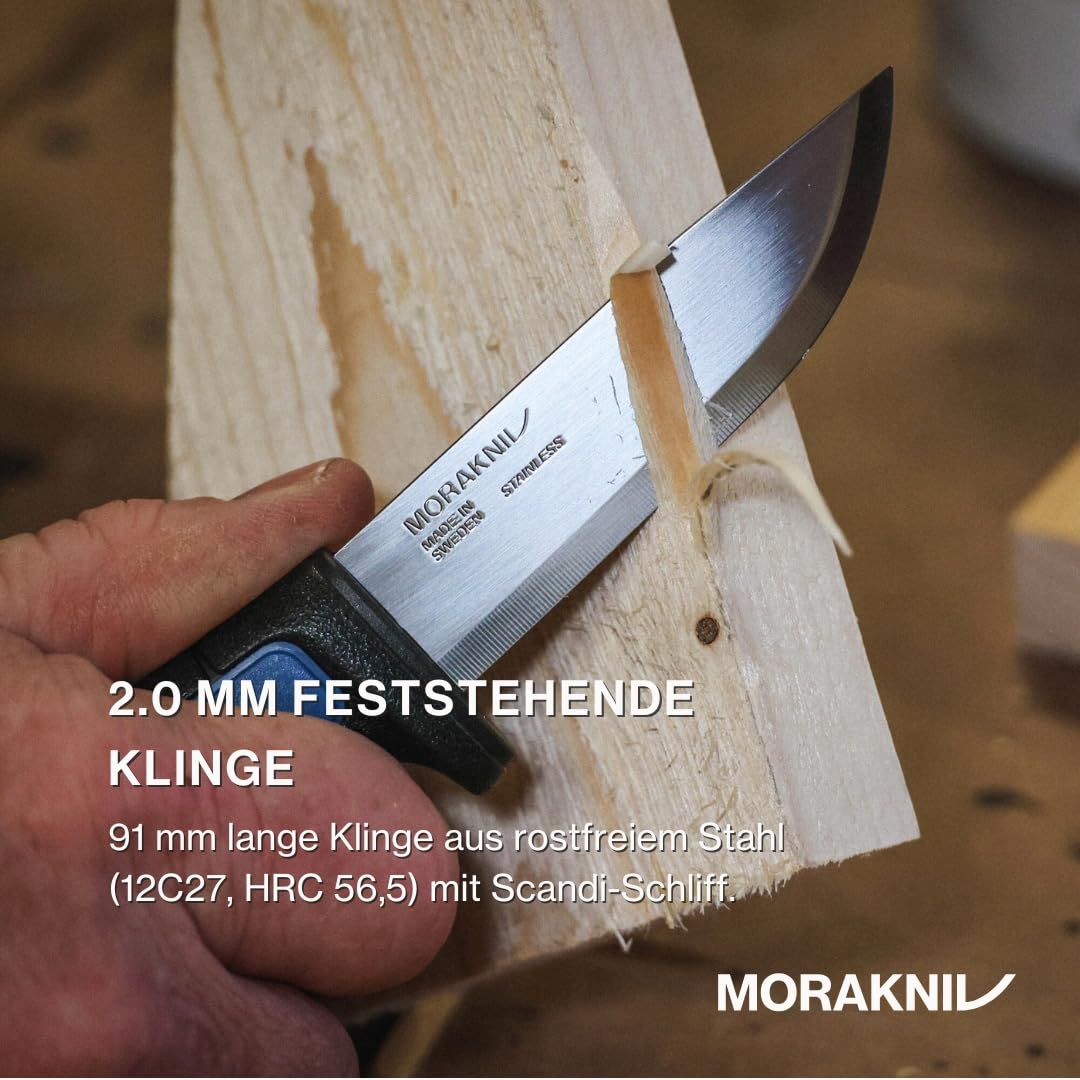 Morakniv Messer mit Scheide für Handwerker - 2-Pack Blau/Schwarz - Pro S - Mora Messer Feststehende Klinge aus Edelstahl - 2,0 mm - Hergestellt in Schweden - Outdoormesser feststehend