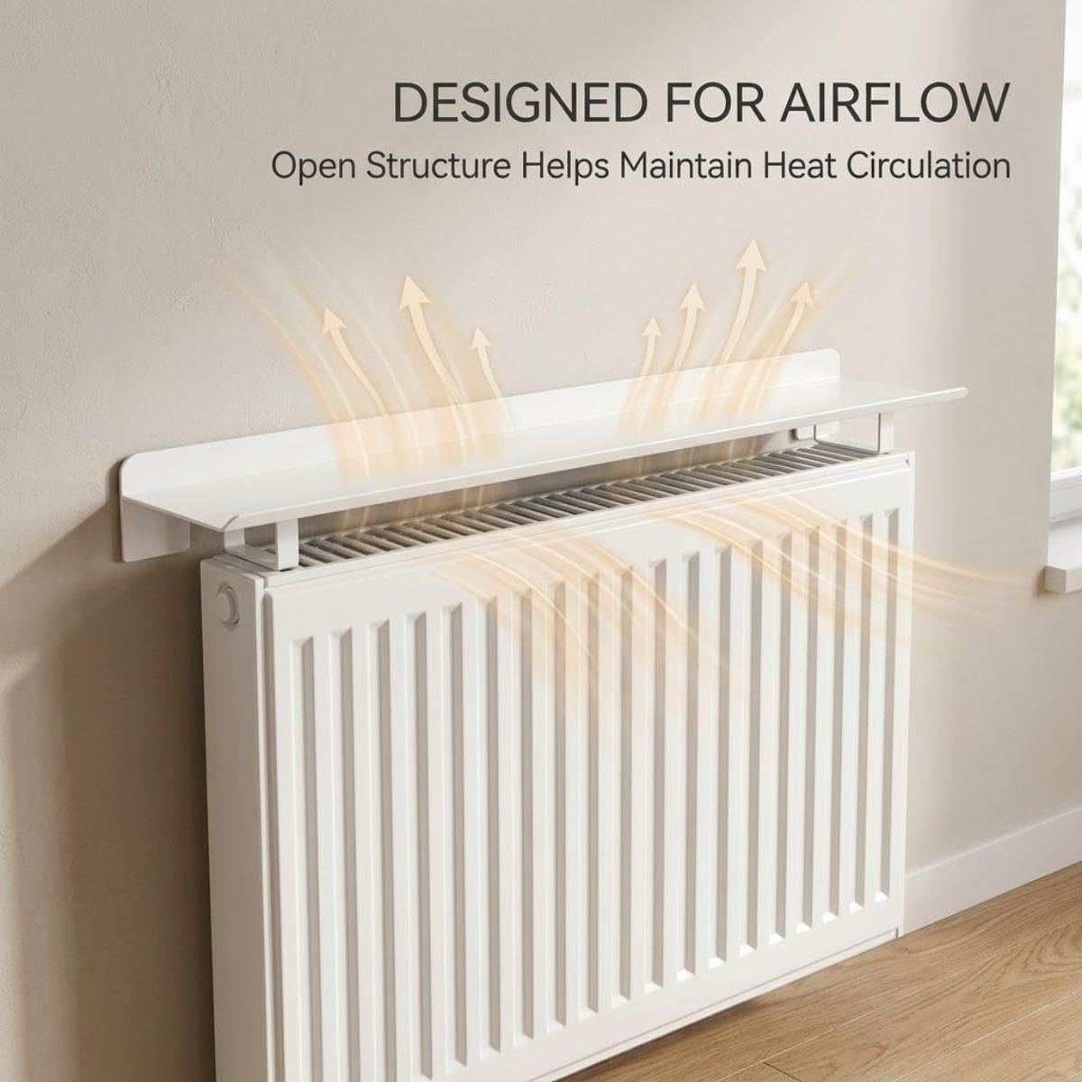 Tablette de Radiateur sans Perçage en Aluminium, Protège le Mur