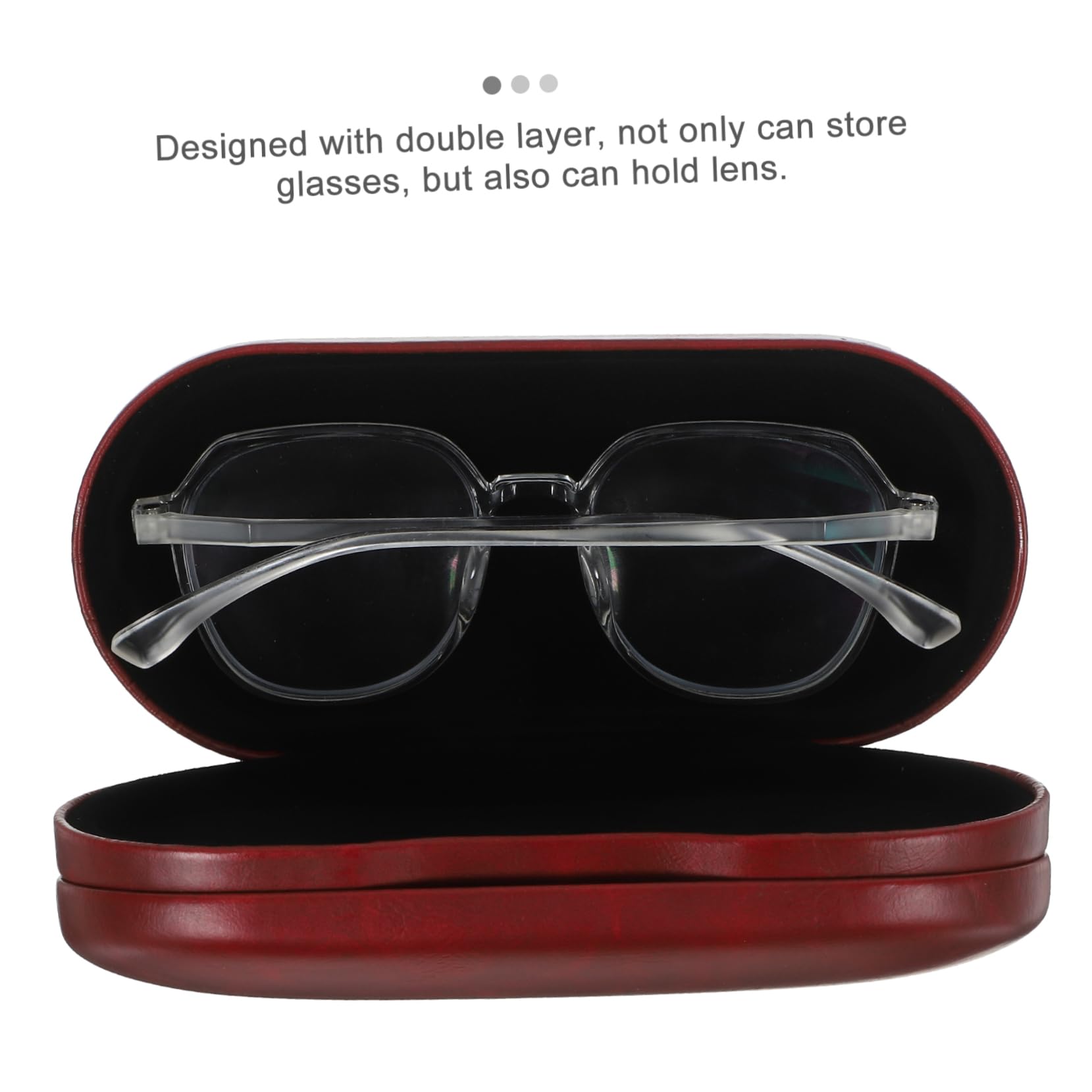 SHERCHPRY 5 Set custodia per gli occhiali organizer per il trasporto degli occhiali Astuccio contenitore per occhiali custodia per occhiali porta occhiali Porta dell'occhio vello fine rosso