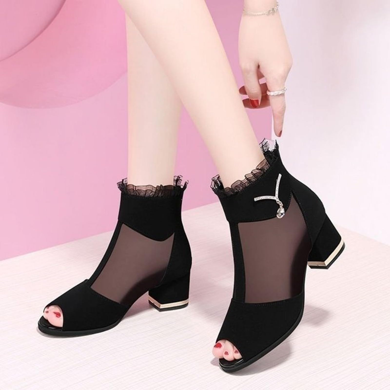 Sandali Donna Zeppa Zeppe Estive Bianhi Eleganti Fashion Casual Sandals Round Slipon Shoes Toe Breathable Sandali Comodi Donna Punta Chiusa