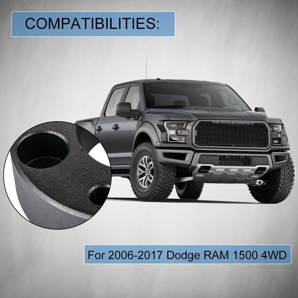 ECCPP Front Leveling Lift Kit 2 inch Leveling Kit for Dodge Dakota 2006-2010 for Dodge Ram 1500 2006-2010 for Ram 1500 2011-2019 Raise 50.8mm Forged Aluminum Strut Spacers
