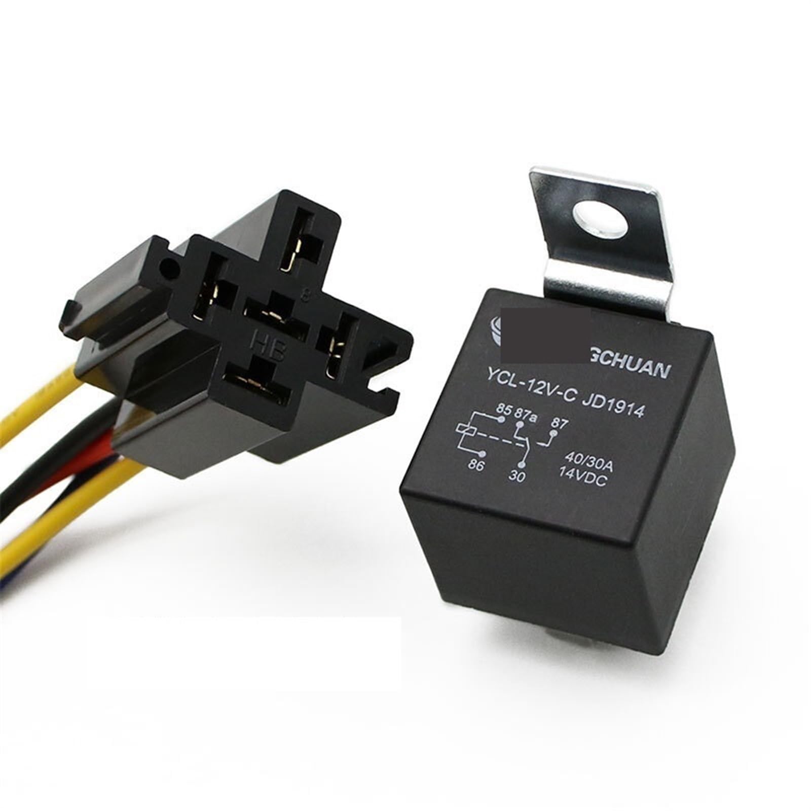 Relais de voiture 12V 5pin 40A avec prise et borne en cuivre rouge