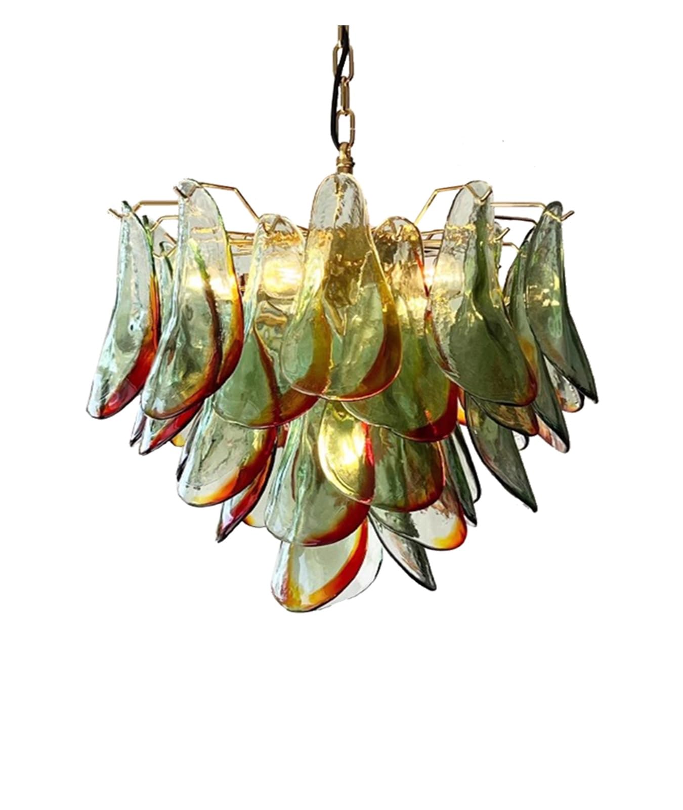 Lampe fleur verre vert rouge suspension vintage pour sublimer un plafond bar salon