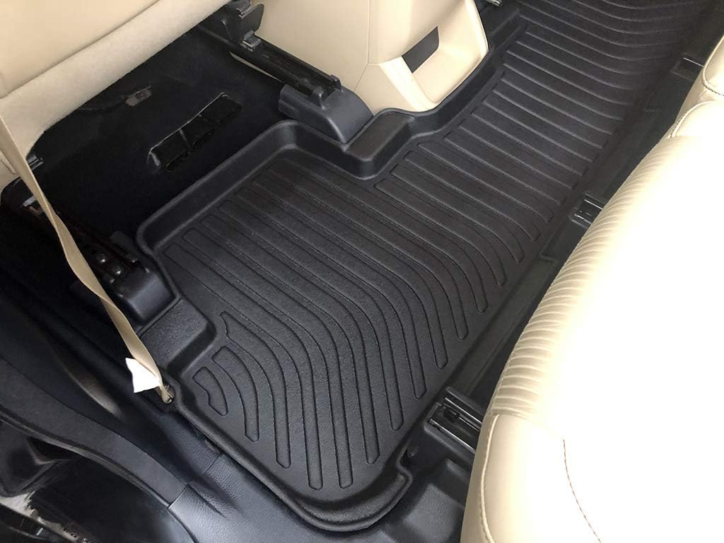 Car Floor Mats Replacement for Toyota Highlander 7 & 8 Seats 2014-2019 Custom Fit Odorless Carpets Durable All Weather Protection Liners Accessories, Black