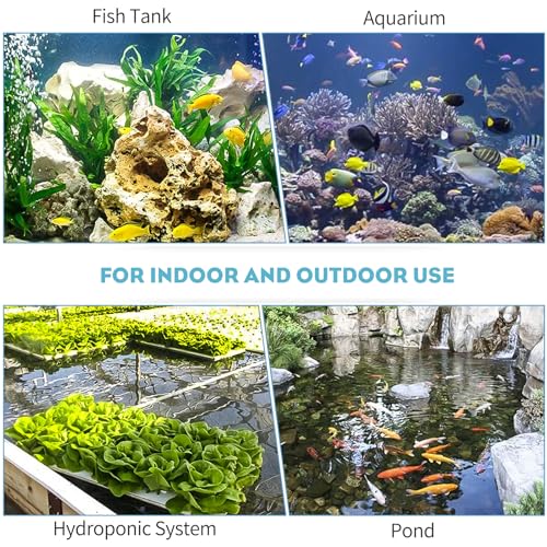 Image of Pawfly Aquarium Air Pump Oxygen Pump for 10-200 Gallon Fish Tanks Buckets Dual Outlet Adjustable Ultra Quiet Aerator Pump with Accessories