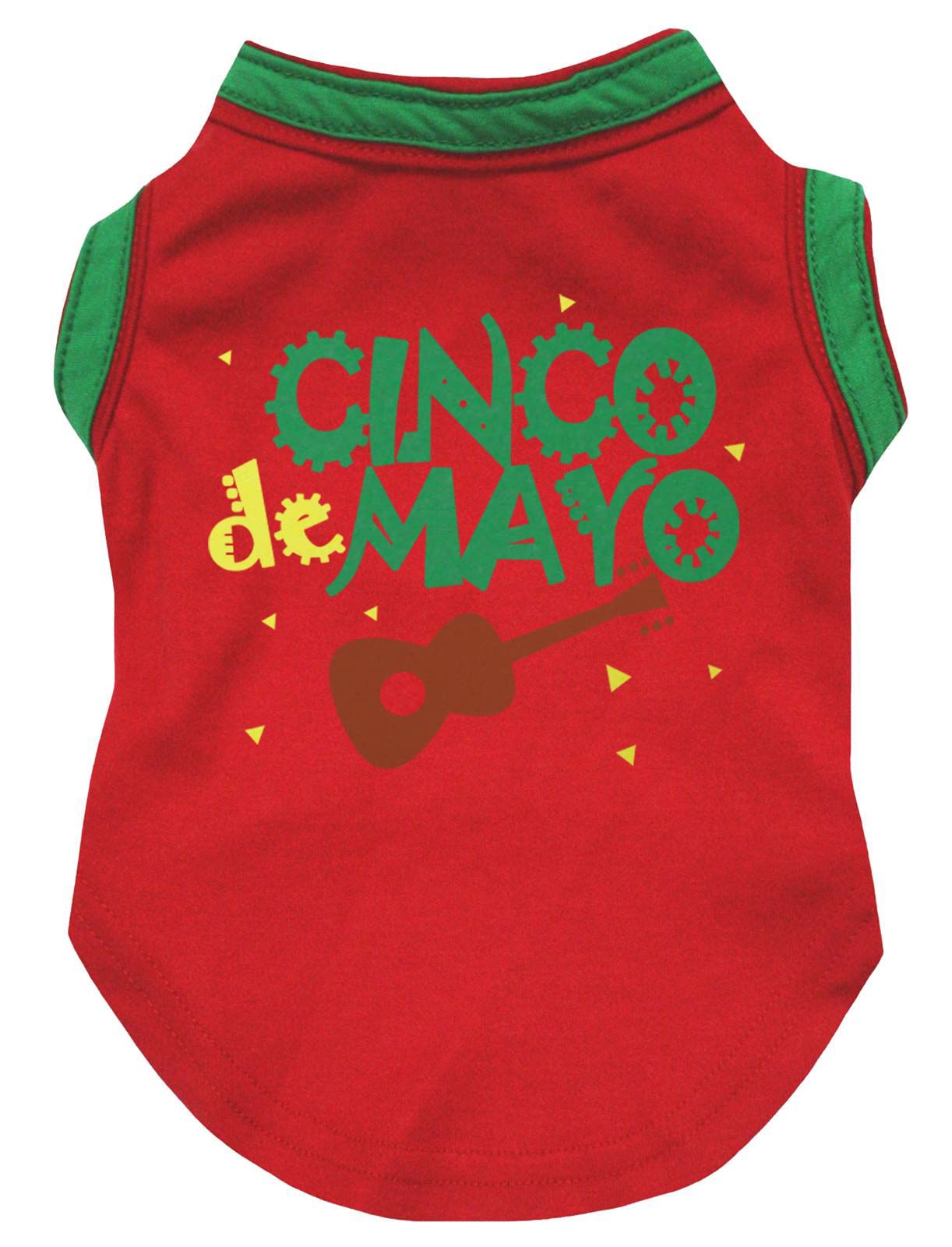 Chemise pour chien motif guitare rouge taille XS pour habiller confortablement votre chiot